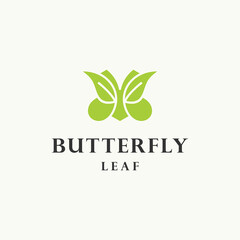 Butterfly leaf logo icon design template vector illustration