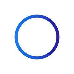 blank circle with gradient blue outline. round frame transparent png