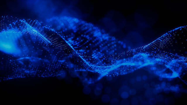 Abstract Medical Technology background. Blue, Health, Science and Research concept. 3D Render.