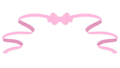 ピンクのリボンのベクターイラスト2