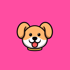 Cute Dog Head Cartoon