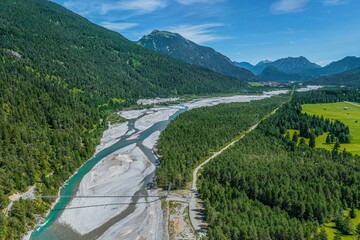 Region Tiroler Lech - die Wildfluss-Landschaft bei Forchach