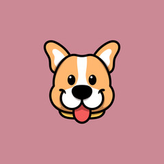 Cute Dog Head Cartoon