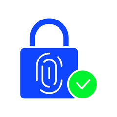 icon Solid color face id, fingerprint, verified, retina scanner, voice verify, lock, identification, security, secure, protection, gadget, technology. editable color, outline icon style.