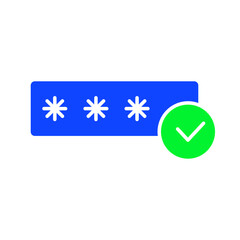 icon Solid color verified, verification, identification card, verify user, human verify, password verify. editable color, solid or glyph color icon style.