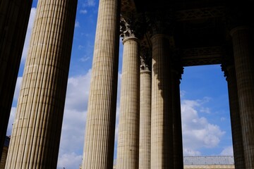 Columned Portico of the Pantheon Paris, France.