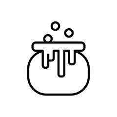 Vector illustration of cauldron with lines