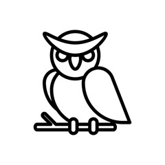 Vector illustration of owl with lines