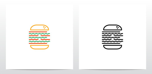 Cheese Burger Letter Logo Design B