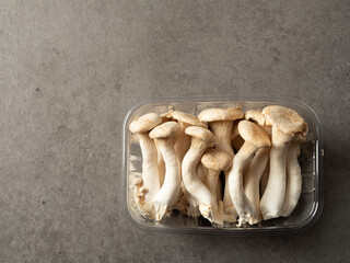 Mushrooms in plastic containers