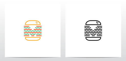 Cheese Burger Letter Logo Design M