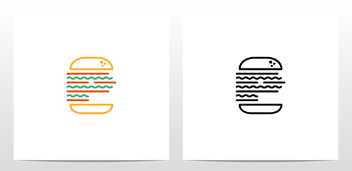 Cheese Burger Letter Logo Design P