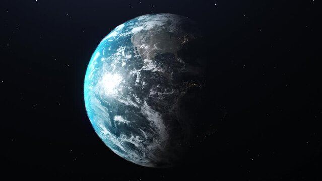 Earth from space as days and nights pass by timelapse