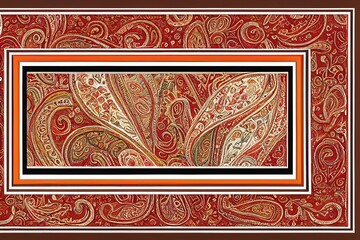 beautiful and elegant border design and motifs and paisleys vintage. traditional border artwork paisley style . Design handmade artwork with watercolor, trends, texture, vintage hand drawing