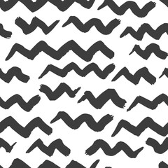 Abstract vector seamless pattern. Black lines texture background.