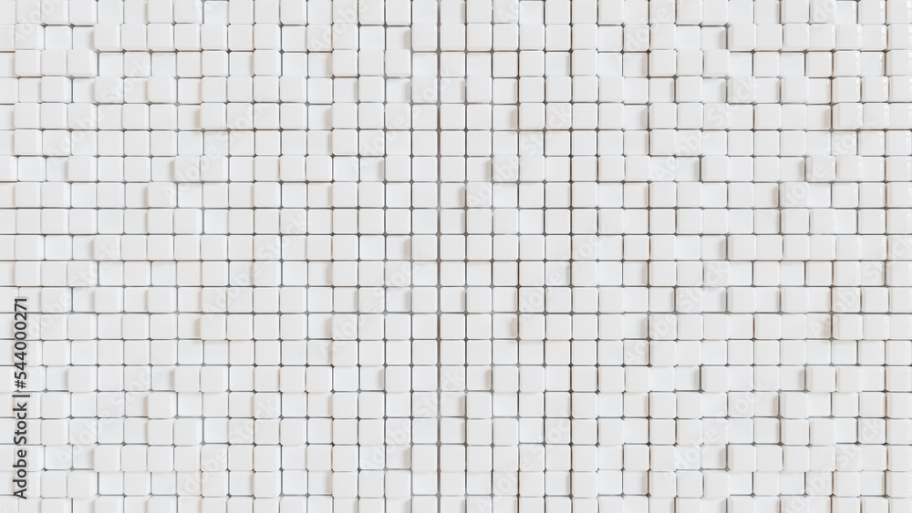 Poster white background with cube. 3d rendering