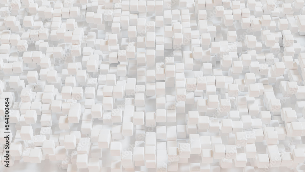 Poster white background with cube. 3d rendering