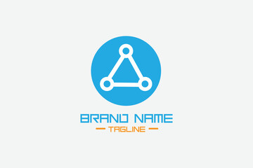 Technology logo company that related to computer and hi-tech data 