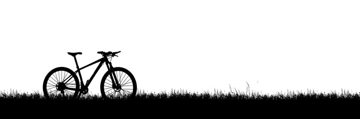 silhouette of a bicycle with grass