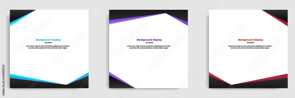 Wall mural set of geometric square social media banner layout, product background backdrop display for ads comm