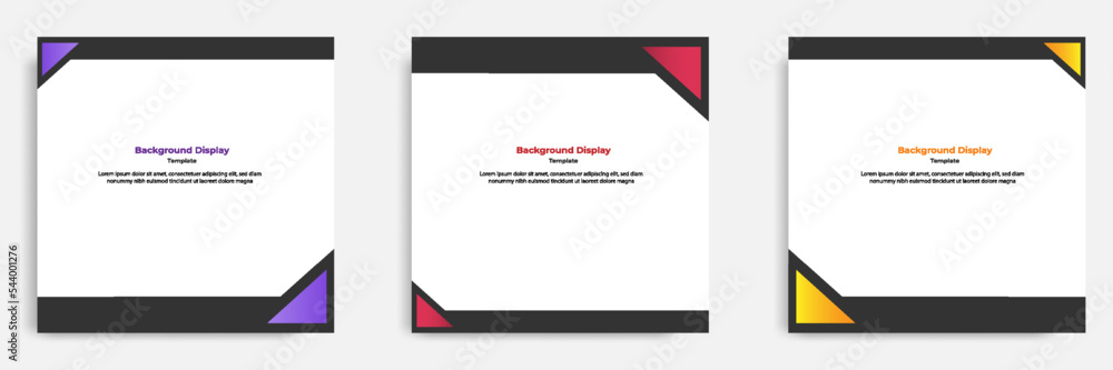 Wall mural set of geometric square social media banner layout, product background backdrop display for ads comm