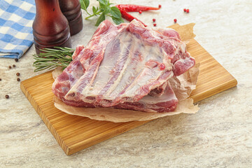 Raw pork ribs for cooking