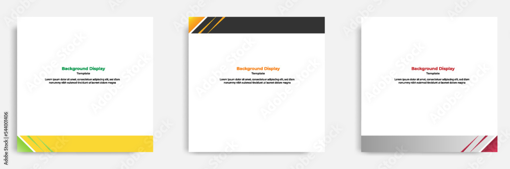 Wall mural set of geometric square social media banner layout, product background backdrop display for ads comm