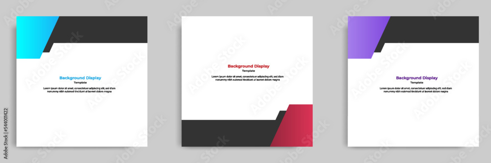 Wall mural set of geometric square social media banner layout, product background backdrop display for ads comm
