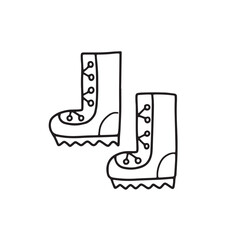 Vector illustration of hiking boots in doodle style for your design