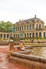 Naklejka premium Saxon architecture in Dresden. Saxon Palace Zwinger. A popular tourist spot