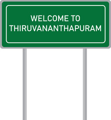 Welcome Thiruvananthapuram to name sign board vector illustration isolated on the white