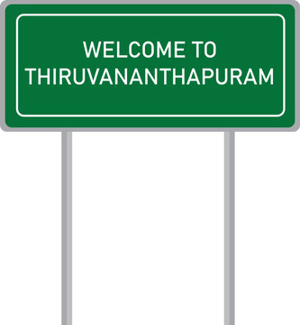 Welcome Thiruvananthapuram to name sign board vector illustration isolated on the white
