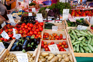 Food market in Ajaccio Corsica - 544004472
