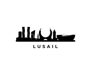 Fotobehang Vector Lusail skyline. Travel Lusail famous landmarks. Business and tourism concept for presentation, banner, web site. © greens87