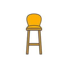 highchair icon in color, isolated on white background 