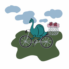 dragon,snake,lizard,pattern print,textile,children's print,emerald dragon,dragon with wings,dragon goes in for sports rides a bike, sports