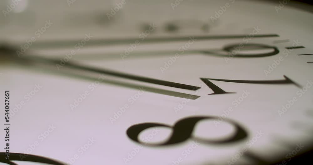 Poster macro blurry shot of a clock ticking with time passing
