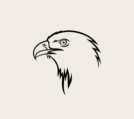 Eagle Face logo, art vector design