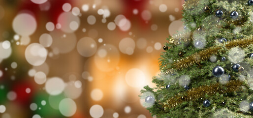 Christmas background with christmas decoration - 3d rendering