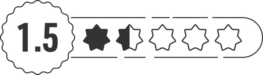 Star rating review from zero to five. Customer review or feedback set vector illustration