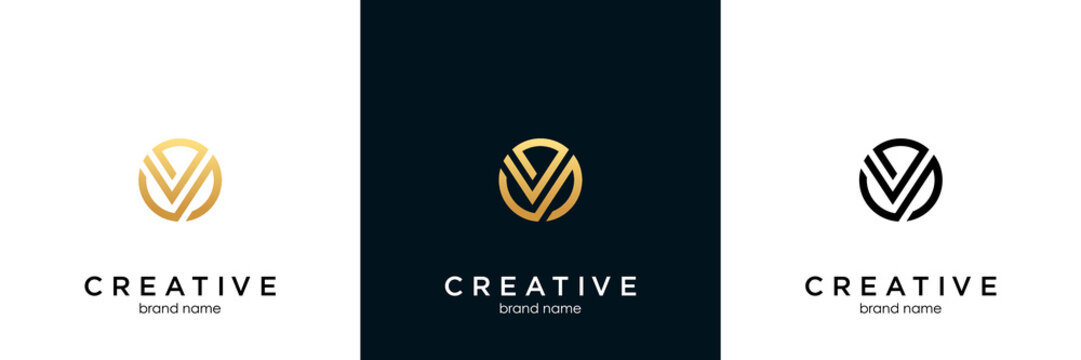 Premium Letter V Logo Design Luxury Abstract Victory Logotype