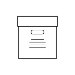 office cardboard box icon in line style icon, isolated on white background