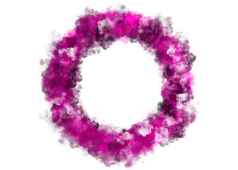 pink abstract smoke texture. Circle frame template