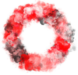 red abstract smoke texture. Circle frame template