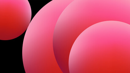 Colorful red 3d abstract background with sphere circle. Vector abstract graphic design banner pattern presentation background wallpaper web template.