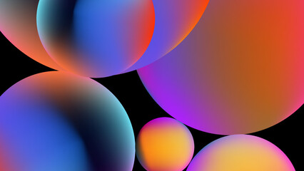 Blurred 3d neon pink and dark blue cyberpunk abstract background. Smooth gradient background template for brochure, poster, banner, flyer and card. Vector illustration.