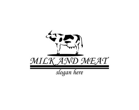dairy cow logo design for cow dairy company and also beef business