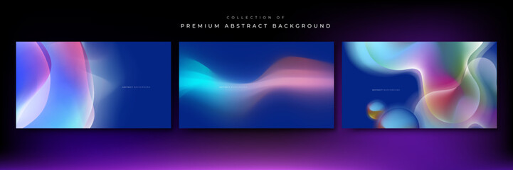 Abstract 3d blurred gradient fluid liquid aurora smooth vector backgrounds with waves for futuristic technology background. Vector abstract graphic design banner pattern presentation wallpaper web.