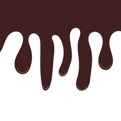 chocolate dripping on white background.