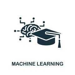 Machine Learning icon. Monochrome simple Business Intelligence icon for templates, web design and infographics